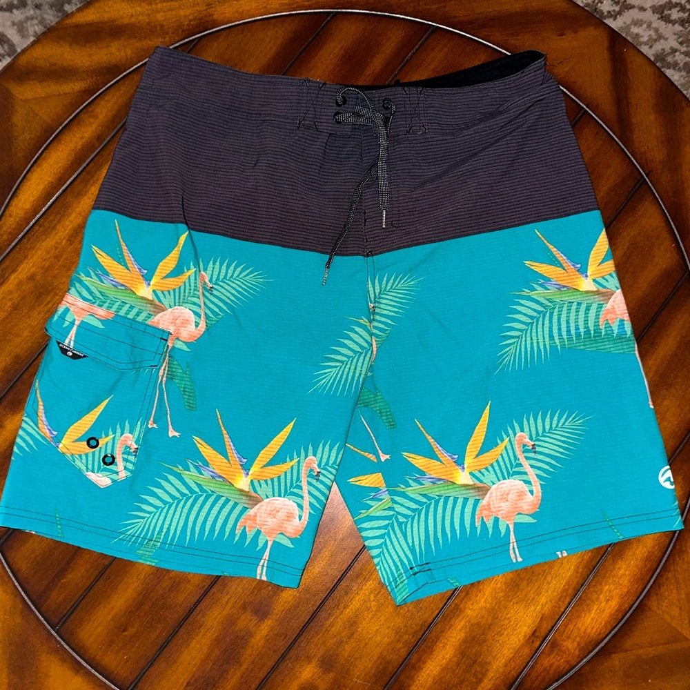 Ocean Current Tropical Flamingo Swim Shorts